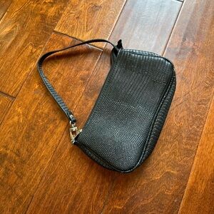 Black Textured Shoulder Bag